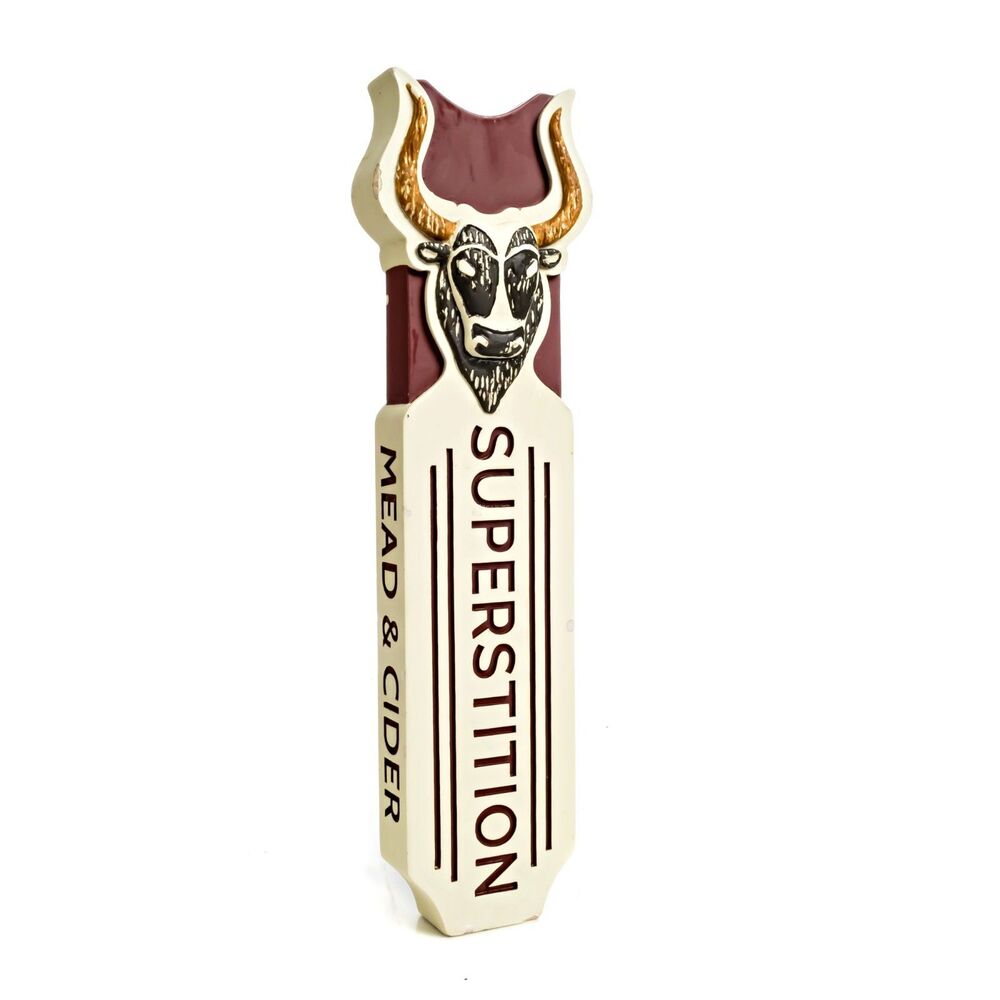 Superstition Mead & Cider Beer Tap Handle Bull Skull - 9 1/2"